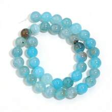 1 String Natural Faceted Blue Aquamarine Agate And Tourmaline Beads For Jewelry Making