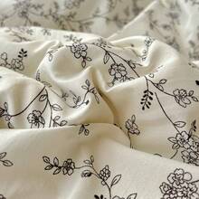 三件套花卉叶子图案柔软舒适床上用品套装，如云朵般柔软的水洗简约风格，假日版被套套装（1个被套+2个枕套），不含填充物，四季皆宜亲肤印花床上用品套装，适用于卧室、客房、特大号、大号、单人床，柔软透气，双面可用，可机洗