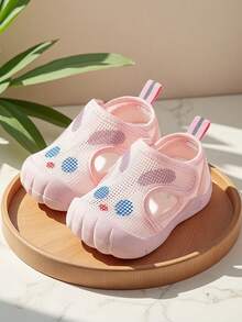 1 Pasang Sepatu Olahraga Kasual Datar Anti Selip Berbahan Jaring Bergambar Kartun Bayi Unisex, Cocok untuk Semua Musim - Berwarna merah muda - View 13