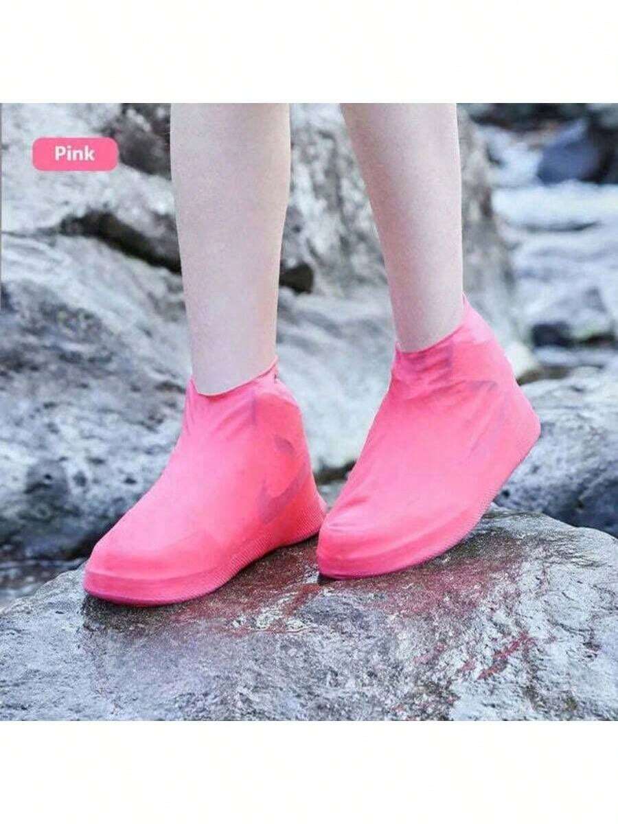 一双加厚耐用的户外乳胶鞋套 - 防水、防滑、可重复使用、男女通用、耐用、易于清洁，非常适合雨天户外活动。均码（34-40）。 - 彩色 - 查看 1