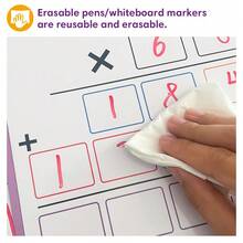10pcs Math Arithmetic Whiteboard Multiplication Learning Tools, Suitable For 2-4 Grade Children Math Operation Thinking Training Educational Board - Multicolor - View 8