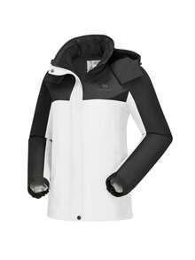 CAMEL CROWN Women's Ski Jacket Winter Snow Coat Warm Fleece Mountain Waterproof Female Jacket Snowboarding Jackets - Black and White - View 7