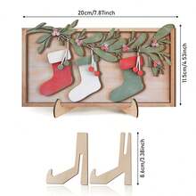 Christmas Wooden Desk Ornament, Cute Socks Holiday Home Decor Party Favor Present - vistoso - Ver 4