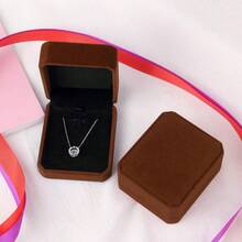 GSYY 1Pcs Velvet Necklace Pendant Gift Box Ewelry Gift Box Coffee Color - 白色 - 查看 4