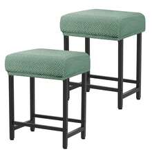 Levoberg Bar Stool Cover Rectangle Stretch Counter Height Barstool Slipcovers Rectangular Vanity Stool Cover Kitchen Counter Saddle Seat Cover For Wooden Metal Bench Set Of 2 Cyan,2Pack,Cyan - Cyan - View 1