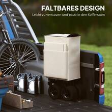 Outsunny Garden Cart With 138 Kg Load Capacity, Foldable Transport Cart With Removable Canvas, Wheels, Rolling Cart, 138 Litre Garden Cart, Equipment Cart For Home And Garden, Beige - 1 - View 3