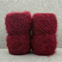 4 حزمة من خيط الصوف المخلوط بالألباكا - 760م/832 ياردة، سمك متوسط، خيط ناعم طويل الألياف، مناسب لصنع أوشحة وسترات دافئة | مجموعة صوف ناعمة للتريكو والكروشيه، مخلوط بالنايلون، متين - احمر خشبي - مشاهدة 5