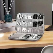 1pc Portable Watch Band Storage Box, Travel Organizer Bag For Watch Bands, Jewelry, USB Cables, Chargers With Durable Elastic Loop And Mesh Pocket