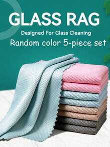 10pcs/Pack Fish Scale Microfiber Cleaning Cloths, Glass Cloths, Polishing Cloths, Wiping Cloths, Window Cleaning Cloths, High Absorbency, Lint-Free, Suitable For Mirrors, Cars, Screens And Kitchens, Multipurpose Reusable Towels, Valentine's Day Towels - 25*25 Random Colors-10 Pieces - View 14