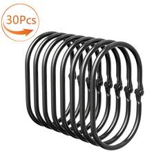 10个/30个/50个装椭圆形浴帘环，浴帘杆挂钩，椭圆形浴帘环，椭圆形浴帘夹，金色，黑色，银色 - 彩色 - 查看 15