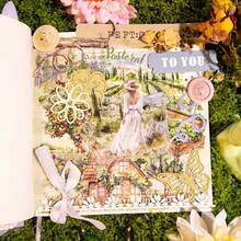 4-Roll Set Vintage Farmhouse Floral Washi Tape With European Countryside, Pastoral Scenes, Floral Girls - PET/Paper Adhesive For Scrapbooking, Journaling - 4Pcs/Set - View 10