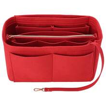 Filz-Handtaschenorganizer mit Trennfächern für das Innere der Tasche, kompatibel mit verschiedenen Taschenmodellen und -marken. - Rot - Übersicht 3