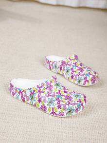 Nouvelles chaussures de jardin pour femmes, mules plates ajustables, sandales de chambre/voyage/plage, mules à bout fermé - Multicolore - Voir 9