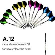 1 套塑料飞镖头，18 克专业软式飞镖，包含 12 个飞镖头，16 个飞镖翼，50 个 2BA 飞镖替换头，20 个防松橡胶 O 型圈，电子飞镖靶扳手，铝制条纹飞镖，软式飞镖靶配件，飞镖翼保护工具，运动飞镖礼品套装，适用于电子/塑料飞镖靶和软式飞镖。 - 彩色 - 查看 4