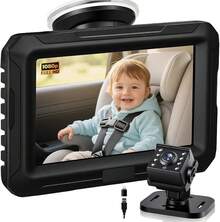 Zacro Cámara HD 1080P para Asiento Trasero de Coche - Espejo Retrovisor con Pantalla 4.3'' - Monitor de Bebé con Visión Nocturna y Ángulo Amplio - Conexión USB y Tipo-C - Ver 8
