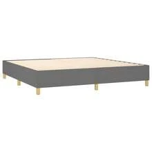 vidaXL Letto a molle con materasso grigio scuro 200x200 cm in tessuto - Grigio - Visualizzare 4
