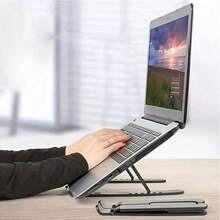 Ipad Stand Holder 10-Levels Angles Adjustable Computer Stand- Compatible With All Laptops And IPad Height Adjustable Portable Laptop Stand -Extra Large Foldable Computer Stand For Desk - Ergonomic,Computer Stand For Desk, Laptop Stand For Desk - màu đen - Xem 3