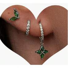 1 Pair Of Gold Zirconia Stud Earrings - TZ00389 Blue 18K Pair - View 10