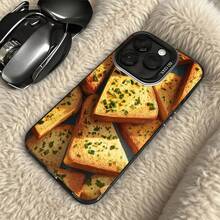Funda de Teléfono Transparente con Diseño de Pan Tostado y Hierbas Verdes para  15 Pro Max  14 Pro  13  Galaxy S23 S22 S21 Adecuada para Todas las Estaciones Elección de Regalo Perfecta - Negro - Ver 5
