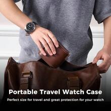 GSYY Watch Travel Case Single PU Leather Watch Roll Box For Men Pable Watch Holder Organizer Gif Ideas -Brown - màu nâu - Xem 4