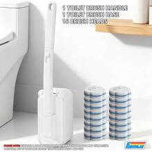 FOBIANJIE Brosse de toilette jetable, brosse de nettoyage de cuvette de toilette avec 12/40 pièces de recharge de brosse de toilette, tampons de recharge de nettoyant pour toilettes, brosse de toilette jetable et caddy de rangement pour le nettoyage de la salle de bain - Multicolore - Voir 11