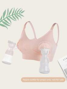 Pink Seamless Wireless Nursing Bra (Pacifier Is For Display Only, Not For Nursing) - Baby Pink - View 6