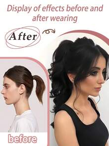 شعر طبيعي طويل وواقعي للنساء، شباب وخفيف، بدون أي انحناء، شعر مموج نصف عالي ذيل حصان أميرة، مشبك شعر أنيق للشتاء، ملحقات شعر أنيقة مشبك شعر للنساء