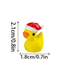 18 pièces Ensemble de figurines animales thème canard imprimées en 3D, Faveurs de fête, Décorations de bureau mignons, Système de récompense en classe, Remplisseurs de sacs cadeaux, Adorablement fantaisistes, Cadeaux de fête, Le canard portant un chapeau de Noël, Petits jouets animaux canards, Remplisseurs de bas de Noël, Grandes et petites tailles, Variétés assorties - Multicolore - Voir 2