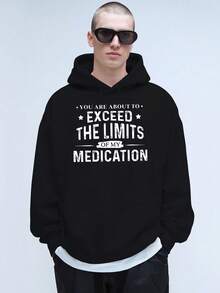 Sudadera con capucha de felpa de moda americana estampada para hombres, regalo para hombres - Negro - Ver 10