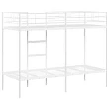 vidaXL Etagenbett ohne Matratze, weiß, 75x190 cm, Stahl - Weiss - Übersicht 8