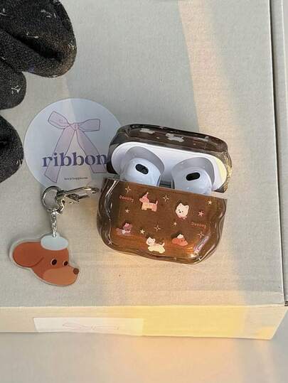 Funda protectora de auriculares con diseño de perro salchicha marrón de estilo rural y lindo, compatible con auriculares Apple 1/2/3/4/Pro/Pro2(Nd)/Pro(3rd)