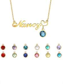1件装姓名项链 个性化姓名吊坠 定制珠宝 送给女性 妈妈 妻子 少女 伴娘 生日礼物 圣诞礼物 - 彩色 - 查看 3