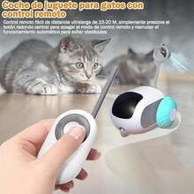 Juguete Interactivo para Gatos con Detección Automática de Obstáculos, Coche Giratorio 360°, 2 Cabezas de Plumas Intercambiables(Naranja) - Multicolor - Ver 4