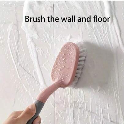 1支重型浴室地砖/墙砖清洁刷，符合人体工学的手柄，浓密刷毛，可有效去除顽固污渍和清洁瓷砖缝隙，非电动家用清洁工具，适用于瓷砖和浴缸，浴室清洁用品 | 实用清洁设计 | 非电动清洁刷