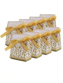 10pcs/50pcs/Pack Eid Al-Adha, Eid Mubarak Party Favor Gift Candy Paper Boxes - Multicolor - View 2