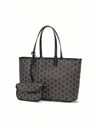 Women's Fashion New Tote Bag Set, Casual Shoulder Bag, Simple Commuter Versatile Large Capacity Handbag, Bag, Student Shoulder Bag