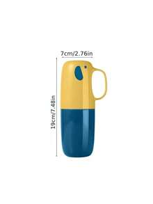 1 pieza Taza portátil y linda para cepillo de dientes, taza para pasta de dientes a prueba de polvo para viajes, caja de almacenamiento para cuidado dental, taza para enjuague - Multicolor - Ver 8