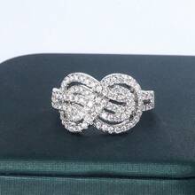1PC Elegant Women's Fashion Zirconia Ring Wedding Band Engagement Party Birthday Anniversary Christmas Gifts For Women Girlfriend Fine Jewelry - Silver - View 6