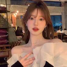 S925 French Bow Tassel Earrings For Women 2022 New , Niche Design, High-End Temperament, Ins Earrings And Earrings - Phụ nữ đeo hoa tai - Xem 2