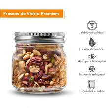 U Chef Set de 30 Frascos de Vidrio Herméticos, Tarros de Vidrio con Tapa, Frascos Mason de 8 Onzas, Frascos Pequeños con Tapas Plateadas, Tarros de Conservas de 1/4 Galón, Reutilizables. - 1 - Ver 8