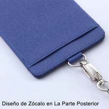 Retráctil Porta Gafete Cordón Vertical Desmontable de Cuero PU Portadores de Insignias para Uso Empresarial Adecuado para Personal Diplomático, Escolar y de Oficina (Actualizado Negro) - Azul - Ver 4