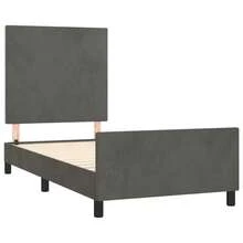 vidaXL Bettgestell Ohne Matratze, Dunkelgrau, 80x200 Cm, Samt - Grey - View 4