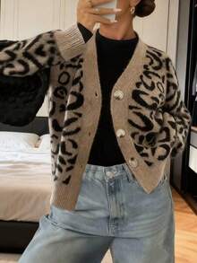 Freeform Autumn/Winter Women Loose Knit Cardigan, Elegant Minimalist Versatile Casual Business Commute Chic Top, Vintage Korean Style