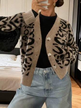 Cárdigan holgado de punto suelto para mujer de otoño/invierno, elegante y minimalista, versátil, casual y elegante para el trabajo y el transporte, estilo coreano vintage