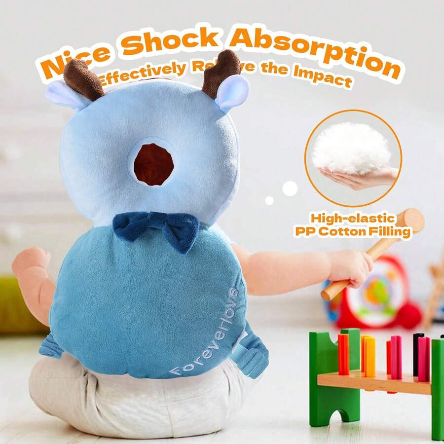 Baby Head Protector Pad Safety Pad For Walking & Crawling,Toddlers Head Safety Adjustable Back-Pack - Blue Deer - View 1