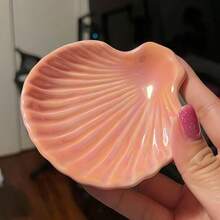 Conch Shape Jewelry Dish Ceramic Holder Ring Trinket Tray, Ocean - Themed Decorative Trinket Dish, Suitable Mother Friend Sister, Gifts Women, Home Decor Trinket DishSea Blue - 粉色 - 查看 3
