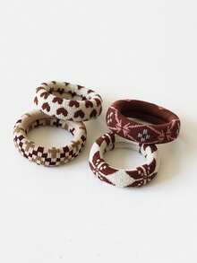 Minimalist Painted Hair Scrunchies, New High Elasticity Seamless Hair Ties, Gentle On Hair For Women - Printed Towel Ring - View 11