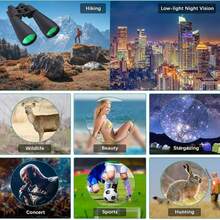 10-380x100 专业高清双筒望远镜，高倍率双筒望远镜，绝佳圣诞礼物，适合观鸟、徒步旅行、观光和音乐会。 - 彩色 - 查看 7