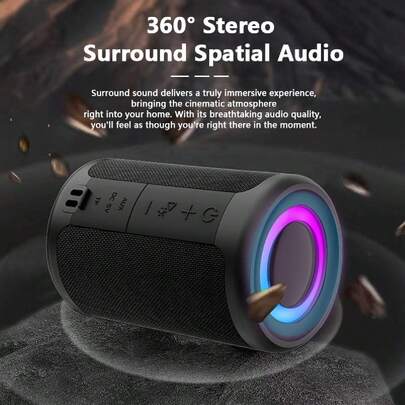 Portable Bluetooth Speaker 0.66lb Wireless Mini Speaker With Detachable Lanyard Bluetooth 5.3 Type-C AUX TF Card Slot 30W Output For Outdoor Workouts Daily Commutes Music Movies Video