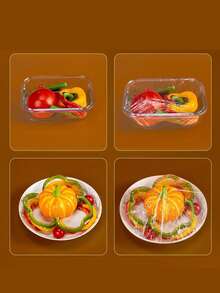 100pcs Plastic Wrap, Disposable Colorful Food Packaging For Kitchen, Picnic, BBQ To Preserve Fruits & Vegetables - For Food Contact - White - View 9